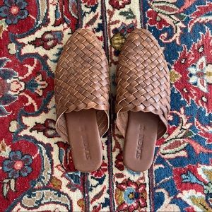 St. Agni Tan Woven Leather Mules